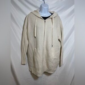 Nine West Men's Zip-Up Cream Sweater